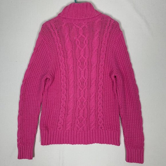 LRL Lauren Ralph Lauren Jeans Co Pink Cable Knit Turtleneck Sweater - Picture 8 of 15
